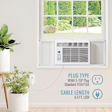 Keystone 8,000 BTU Window-Mounted Air Conditioner with Follow Me LCD Remote Control