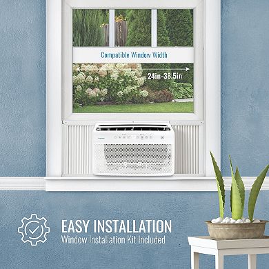 Keystone 8,000 BTU Window Mounted Inverter Air Conditioner with Supplemental Heat and Remote Control