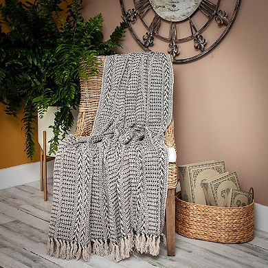 Gray Transitional Woven Handloom Throw Blanket 52" x 67"