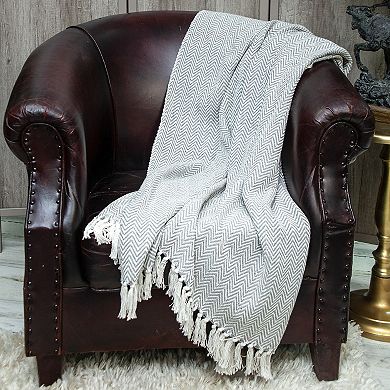 Gray Transitional Woven Handloom Throw Blanket 52 x 67"
