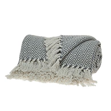 Gray Transitional Woven Handloom Throw Blanket 52 x 67"