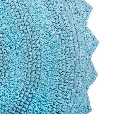 17" x 24" Solid Cameo Blue Small Oval Home Essentials Crochet Bath Mat
