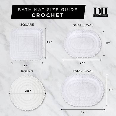 17" x 24" Solid Cameo Blue Small Oval Home Essentials Crochet Bath Mat