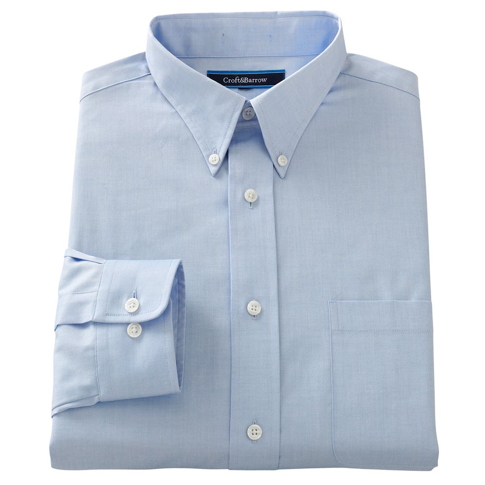 Men's Croft & Barrow® Classic Fit Solid Button-Down Collar Easy-Care Dress Shirt