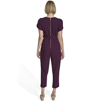 Women s Andrew Marc Short Tulip Sleeve Tie Waist Jumpsuit