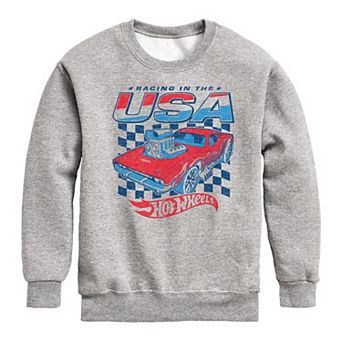 Boys 8-20 Hot Wheels Racing In The USA Fleece Sweatshirt
