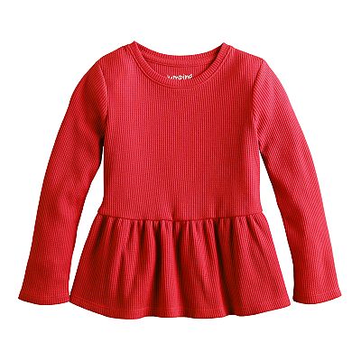 Toddler Girl Jumping Beans Long Sleeve Thermal Peplum T Shirt