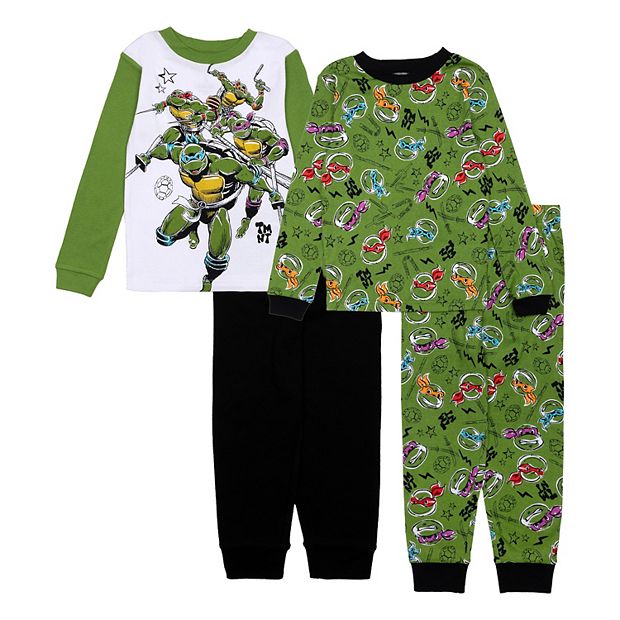 Boys 6 12 Teenage Mutant Ninja Turtles 4 Piece Long Sleeve Tops Bottoms Pajama Set