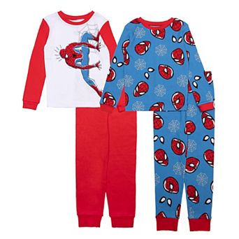 Boys 6-12 Spiderman Sketchy Spider Head 4 pc Pajama Set