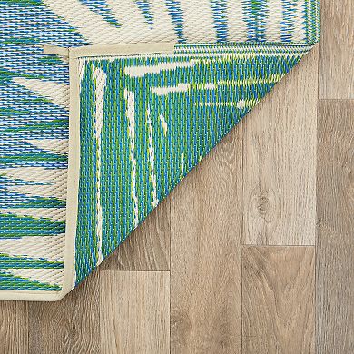 World Rug Gallery Green Tropical Reversible Indoor / Outdoor Area Rug