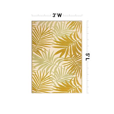 World Rug Gallery Multi Floral Reversible Indoor / Outdoor Area Rug