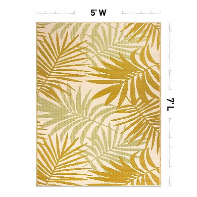 World Rug Gallery Multi Floral Reversible Indoor / Outdoor Area Rug