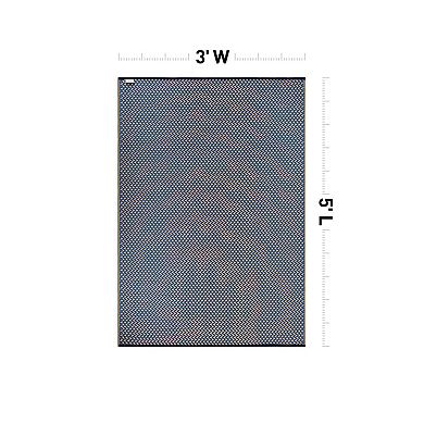 World Rug Gallery Navy & Tan Solid Reversible Indoor / Outdoor Area Rug