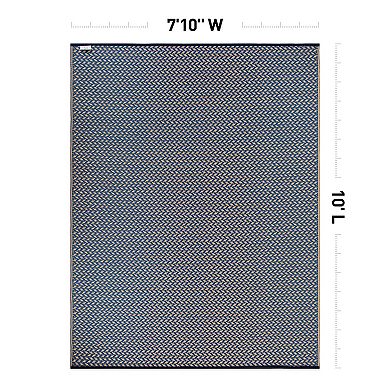 World Rug Gallery Navy & Tan Solid Reversible Indoor / Outdoor Area Rug