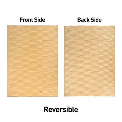 World Rug Gallery Beige & Yellow Solid Reversible Indoor / Outdoor Area Rug