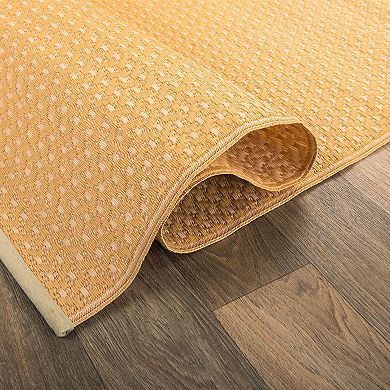 World Rug Gallery Beige & Yellow Solid Reversible Indoor / Outdoor Area Rug
