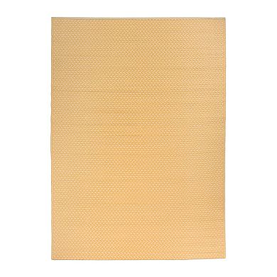 World Rug Gallery Beige & Yellow Solid Reversible Indoor / Outdoor Area Rug