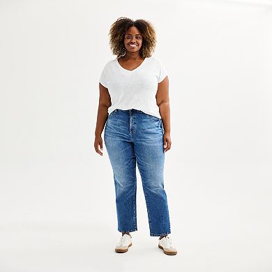 Plus Size Sonoma Goods For Life® High Rise Curvy Straight Jeans