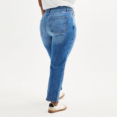 Plus Size Sonoma Goods For Life® High Rise Curvy Straight Jeans