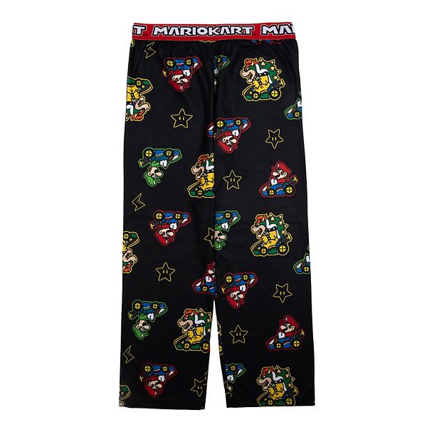 Boys 4-20 Nintendo Mario Kart Strike A Pose Allover Print Pajama Pants in Regular & Husky - Black (4-5)