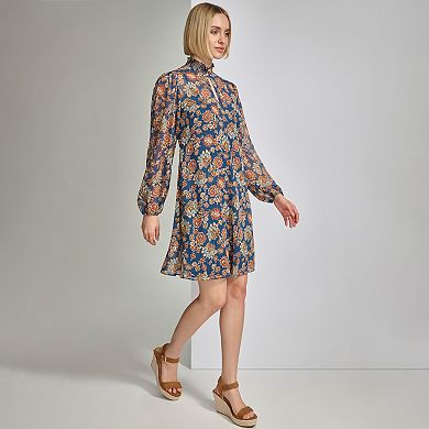 Women's Harper Rose Balloon Sleeve Mockneck Trapeze Dress