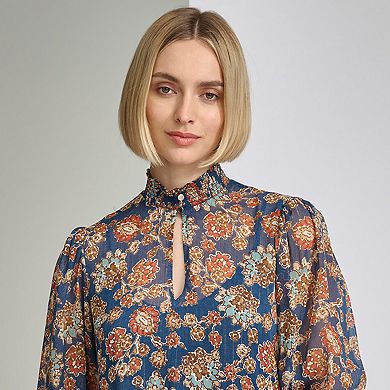 Women's Harper Rose Balloon Sleeve Mockneck Trapeze Dress