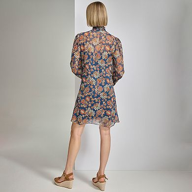 Women's Harper Rose Balloon Sleeve Mockneck Trapeze Dress