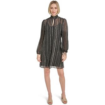 Women's Harper Rose Balloon Sleeve Mockneck Trapeze Dress