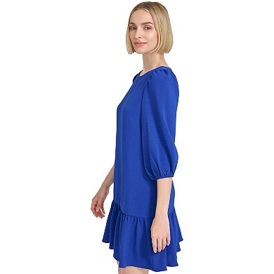 4510262 Black Balloon Sleeve Shift Dress