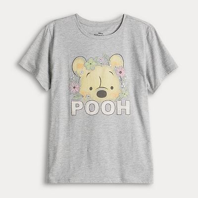 Disney s Winnie the Pooh Women s Short Sleeve Floral Graphic Tee