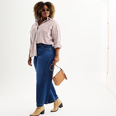 Plus Size Sonoma Goods For Life® Premium High Rise Wide-Leg Jeans