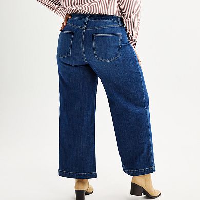 Plus Size Sonoma Goods For Life® Premium High Rise Wide-Leg Jeans