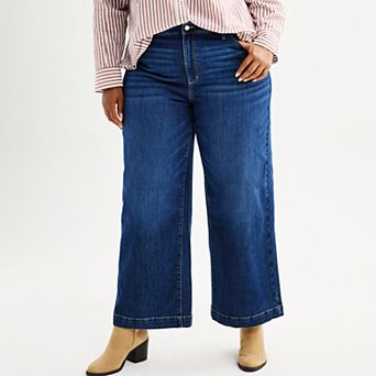 Plus Size Sonoma Goods For Life® Premium High Rise Wide-Leg Jeans