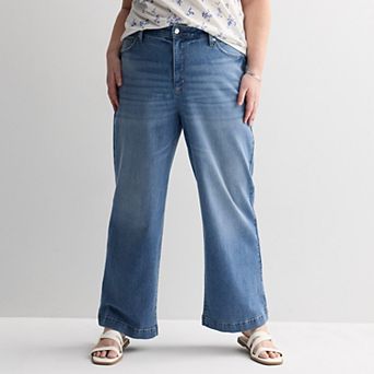 Plus Size Sonoma Goods For Life® High Rise Wide-Leg Jeans