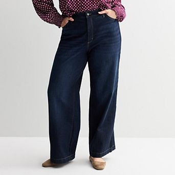 Plus Size Sonoma Goods For Life® Premium High Rise Wide-Leg Jeans