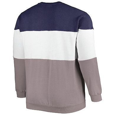 Men's Navy/White New York Yankees Big & Tall Pullover Sweatshirt