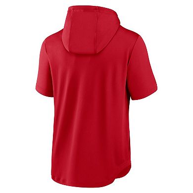 Men's Nike Red Los Angeles Angels Springer Short Sleeve Team Pullover Hoodie