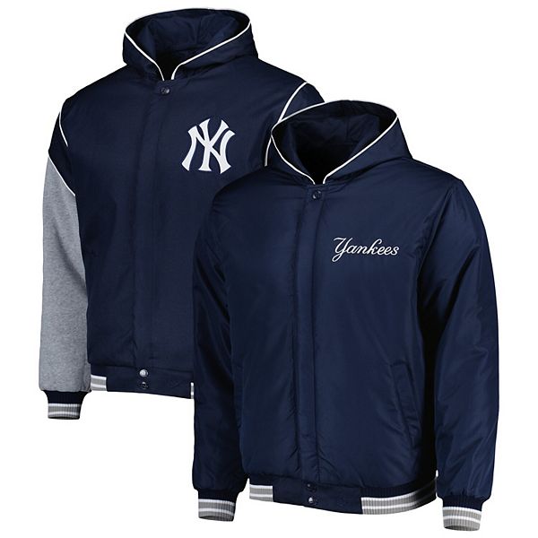 Men's JH Design Navy New York Yankees Reversible Fleece Full-Snap ...