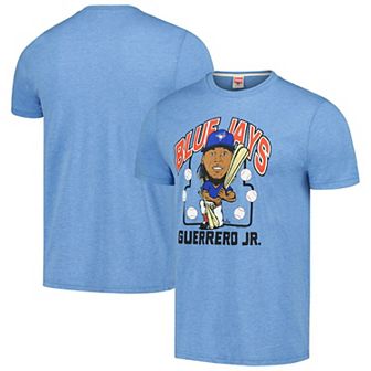 Men's Homage Vladimir Guerrero Jr. Powder Blue Toronto Blue Jays Caricature Tri-Blend T-Shirt
