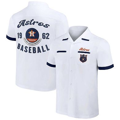 Men's Darius Rucker Collection by Fanatics White Houston Astros Bowling Button-Up Shirt