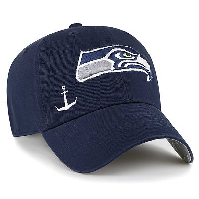 Women's '47 College Navy Seattle Seahawks Confetti Icon Clean Up Adjustable Hat