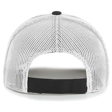 Youth '47 Black/White New Orleans Saints Scramble Adjustable Trucker Hat