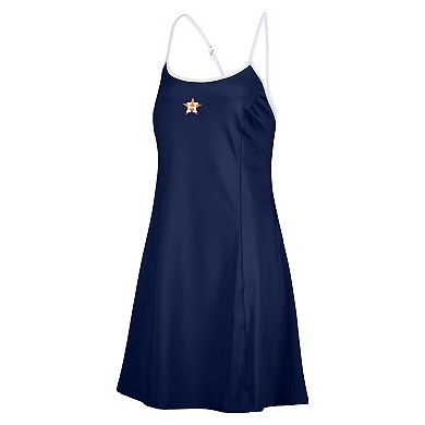 Women's Lusso  Navy Houston Astros Nakita StrappyÂ V-Neck Dress