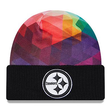 Men's New Era Black Pittsburgh Steelers 2023 NFL Crucial Catch Cuffed Knit Hat