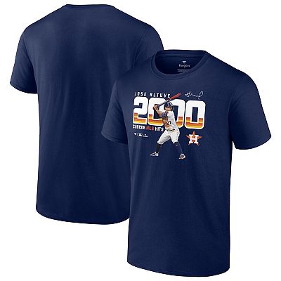 Men s Fanatics Branded Jose Altuve Navy Houston Astros 2 000 Career Hits T Shirt