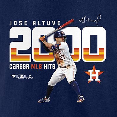 Men's Fanatics Branded Jose Altuve Navy Houston Astros 2,000 Career Hits T-Shirt