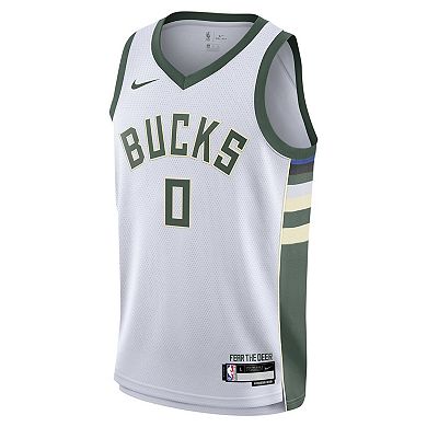 Youth Nike Damian Lillard White Milwaukee Bucks Swingman Jersey - Association Edition