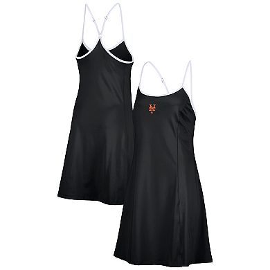 Women's Lusso  Black New York Mets Nakita StrappyÂ Scoop Neck Dress