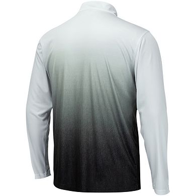 Men's Colosseum White/Black NC State Wolfpack Magic Ombre Long Sleeve Quarter-Zip Top