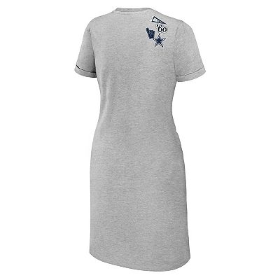 Women s WEAR by Erin Andrews Heather Gray Dallas Cowboys Knotted T Shirt Dress